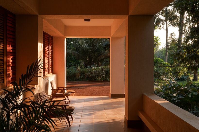 Terrasse couverte ouverte sur le jardin — exemple