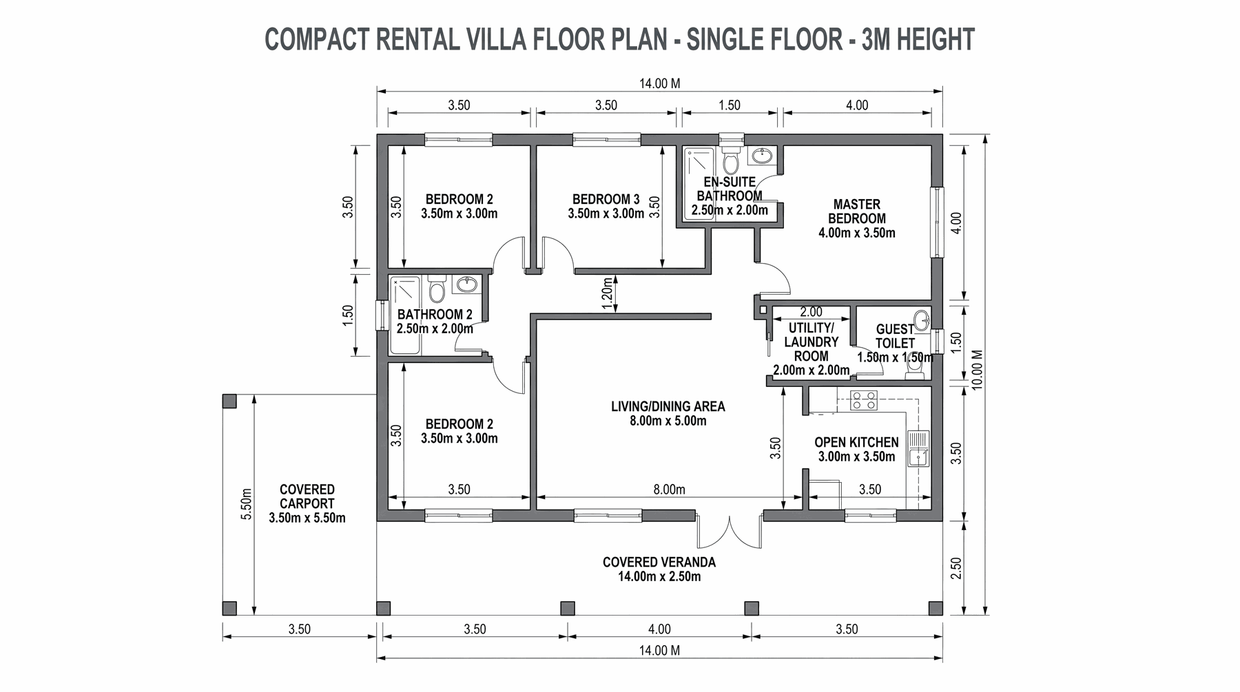 Plan de la villa — indicatif, non contractuel